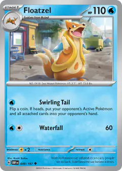 Floatzel 049/197 Uncommon card from Obsidian Flames