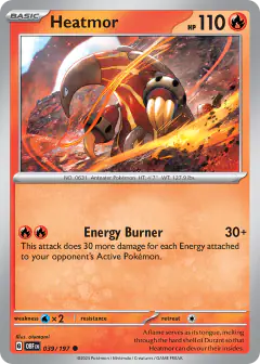 Heatmor 039/197 Common card from Obsidian Flames