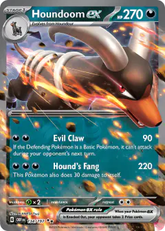 Houndoom ex 134/197 Double Rare card from Obsidian Flames