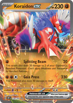 Koraidon ex 124/197 Double Rare card from Obsidian Flames