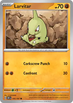 Larvitar 105/197 Common card from Obsidian Flames