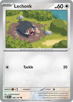 Lechonk 180/197 Common card from Obsidian Flames