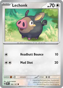 Lechonk 182/197 Common card from Obsidian Flames