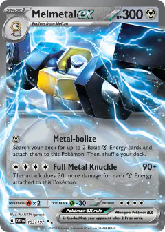 Melmetal ex 153/197 Double Rare card from Obsidian Flames