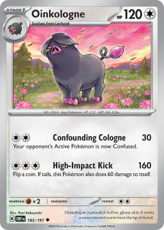 Oinkologne 183/197 Uncommon card from Obsidian Flames