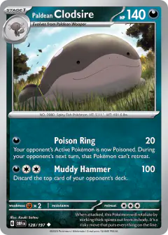Paldean Clodsire 128/197 Uncommon card from Obsidian Flames