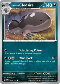 Paldean Clodsire 129/197 Uncommon card from Obsidian Flames