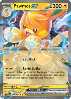 Pawmot ex 073/197 Double Rare card from Obsidian Flames