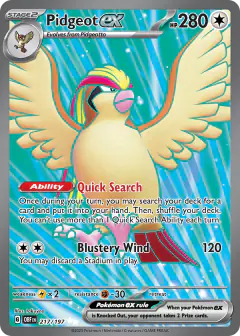 Pidgeot ex 217/197 Ultra Rare card from Obsidian Flames
