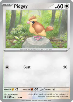Pidgey 162/197 Common card from Obsidian Flames