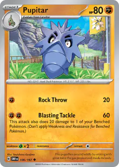 Pupitar 106/197 Uncommon card from Obsidian Flames