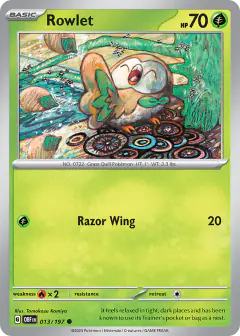 Rowlet 013/197 Common card from Obsidian Flames