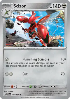 Scizor 141/197 Rare card from Obsidian Flames