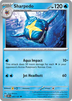 Sharpedo 047/197 Uncommon card from Obsidian Flames