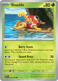Shuckle 005/197 Common card from Obsidian Flames