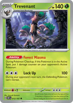 Trevenant 012/197 Uncommon card from Obsidian Flames