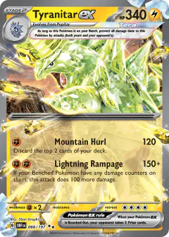 Tyranitar ex 066/197 Double Rare card from Obsidian Flames