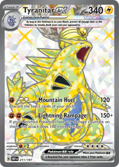 Tyranitar ex 211/197 Ultra Rare card from Obsidian Flames