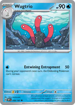 Wugtrio 059/197 Uncommon card from Obsidian Flames