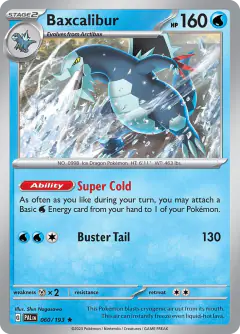 Baxcalibur 060/193 Rare card from Paldea Evolved