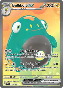 Bellibolt ex 237/193 Ultra Rare card from Paldea Evolved