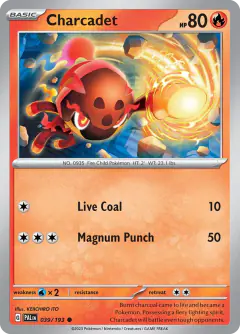 Charcadet 039/193 Common card from Paldea Evolved