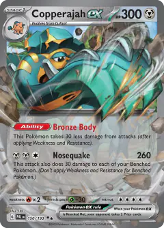 Copperajah ex 150/193 Double Rare card from Paldea Evolved