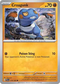 Croagunk 114/193 Common card from Paldea Evolved