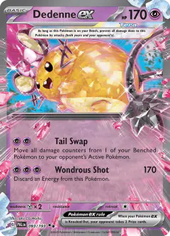 Dedenne ex 093/193 Double Rare card from Paldea Evolved
