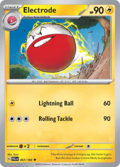 Electrode 067/193 Uncommon card from Paldea Evolved