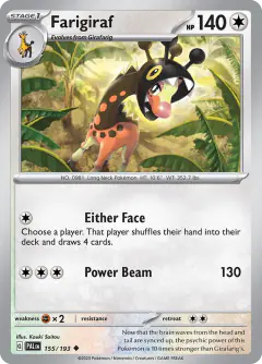 Farigiraf 155/193 Uncommon card from Paldea Evolved