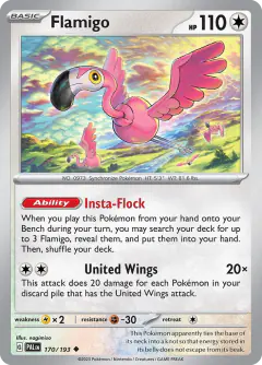 Flamigo 170/193 Uncommon card from Paldea Evolved