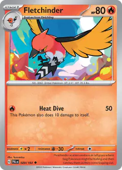 Fletchinder 029/193 Uncommon card from Paldea Evolved