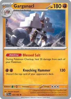 Garganacl 123/193 Rare card from Paldea Evolved