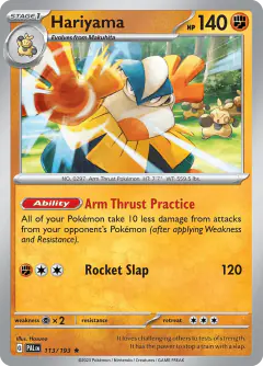 Hariyama 113/193 Rare card from Paldea Evolved