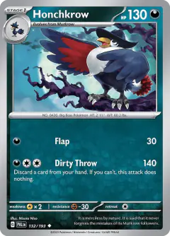 Honchkrow 132/193 Uncommon card from Paldea Evolved