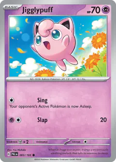 Jigglypuff 083/193 Common card from Paldea Evolved