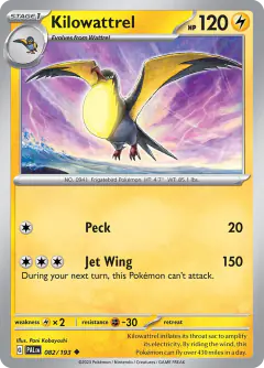 Kilowattrel 082/193 Uncommon card from Paldea Evolved