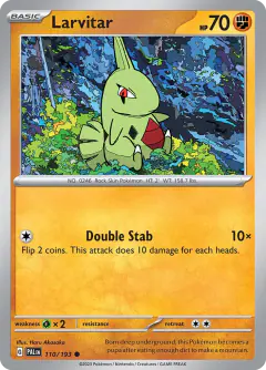 Larvitar 110/193 Common card from Paldea Evolved