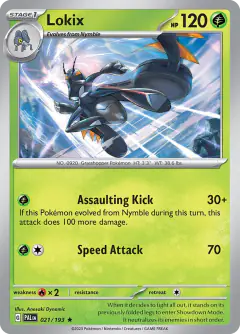 Lokix 021/193 Rare card from Paldea Evolved
