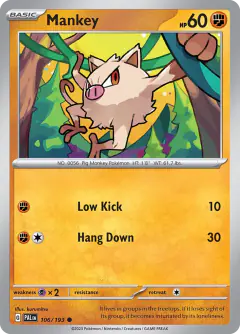 Mankey 106/193 Common card from Paldea Evolved