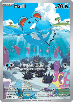Marill 204/193 Illustration Rare card from Paldea Evolved