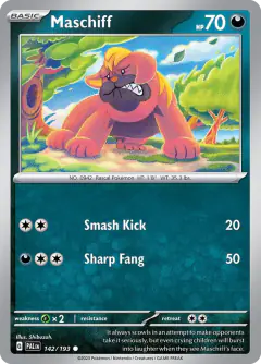 Maschiff 142/193 Common card from Paldea Evolved