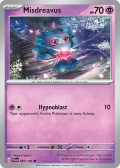 Misdreavus 087/193 Common card from Paldea Evolved