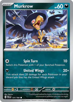 Murkrow 131/193 Common card from Paldea Evolved
