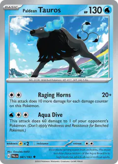 Paldean Tauros 041/193 Uncommon card from Paldea Evolved
