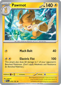 Pawmot 076/193 Rare card from Paldea Evolved