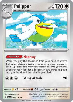 Pelipper 159/193 Uncommon card from Paldea Evolved