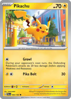 Pikachu 062/193 Common card from Paldea Evolved