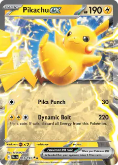 Pikachu ex 063/193 Double Rare card from Paldea Evolved